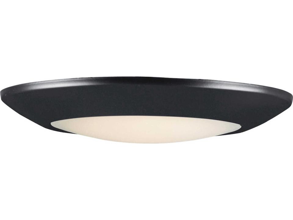 Diverse 9-Inch LED Flush Mount in Black with White Diffuser