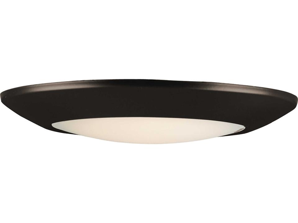 Diverse 1-Light Integrated LED Flush Mount in Bronze