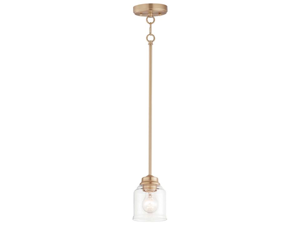 Acadia 1-Light Bell Mini Pendant in Heritage Brass