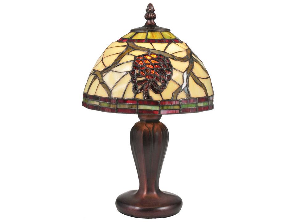 Pinecone Tiffany Table Lamp with Mahogany Bronze Finish and Art Glass Shade