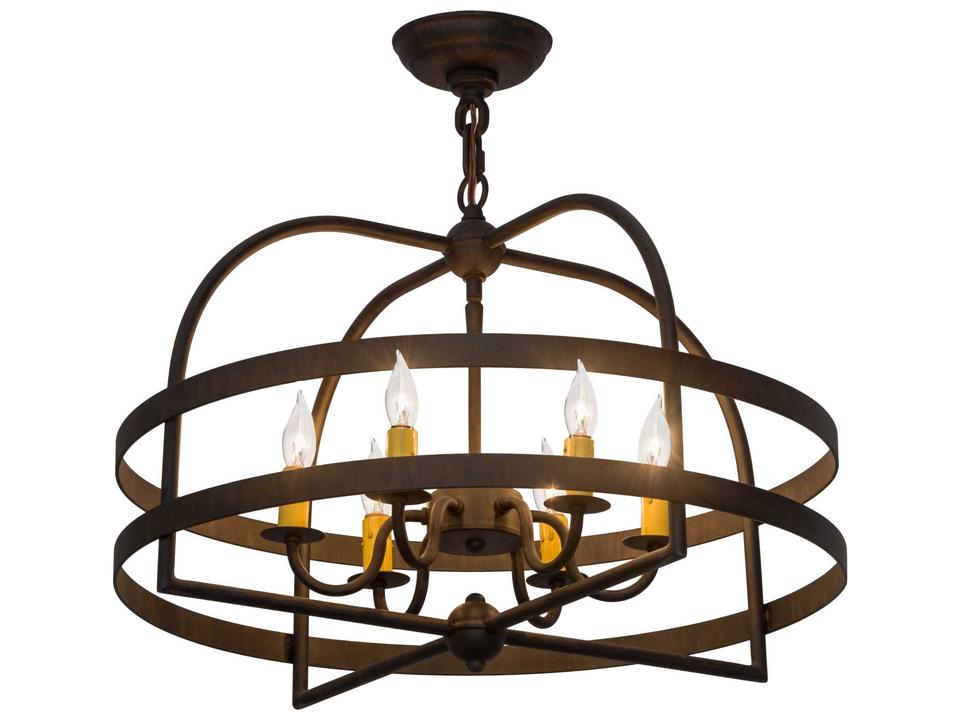 Aldari 6-Light Ruby Chocolate Brown Candelabra Chandelier