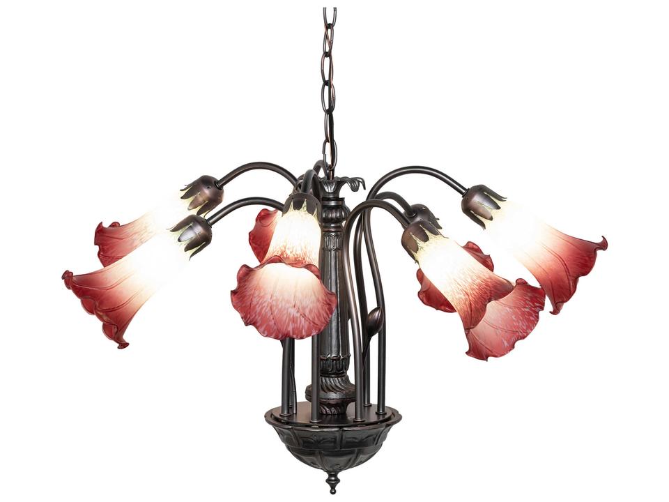 Pond Lily 7-Light Mahogany Bronze Bell Chandelier