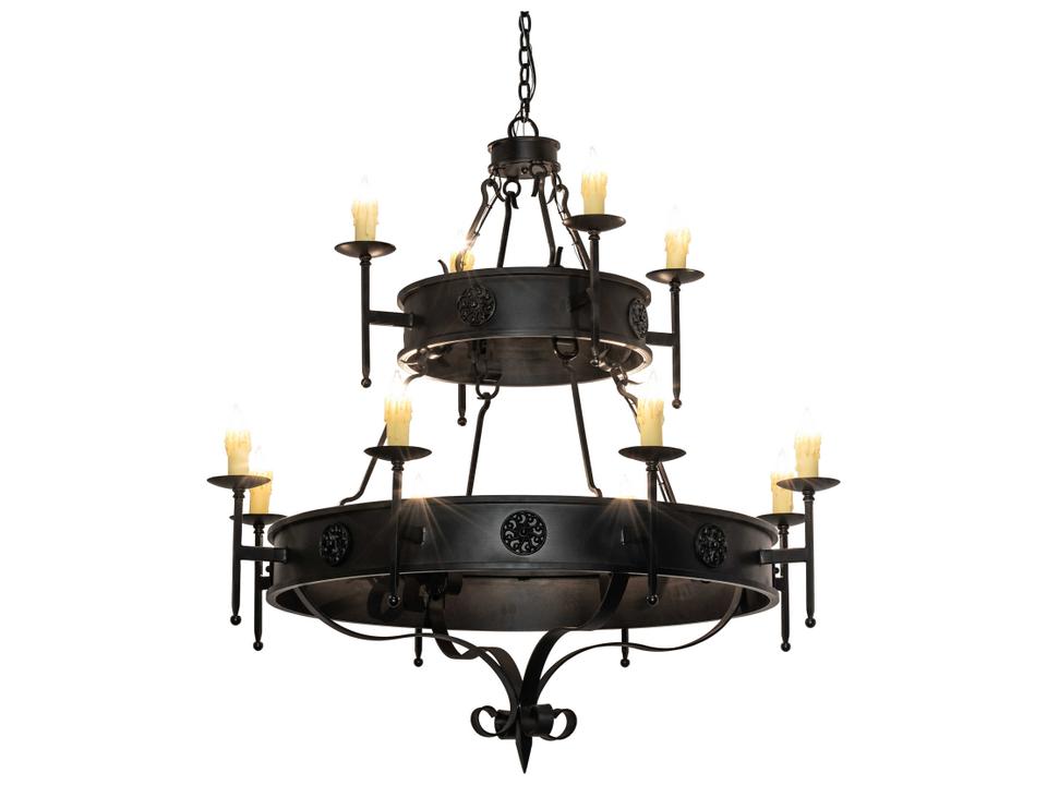 Lorenzo 100-Light Steel Candelabra Tiered Chandelier
