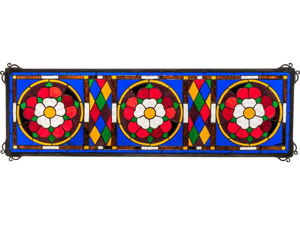 Tudor Trio Stained Glass Window Wall Art