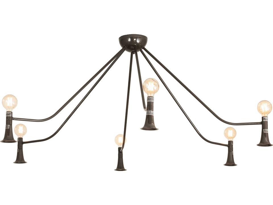 Alva 6-Light Abstract Chandelier in Black Fox Glossy Finish