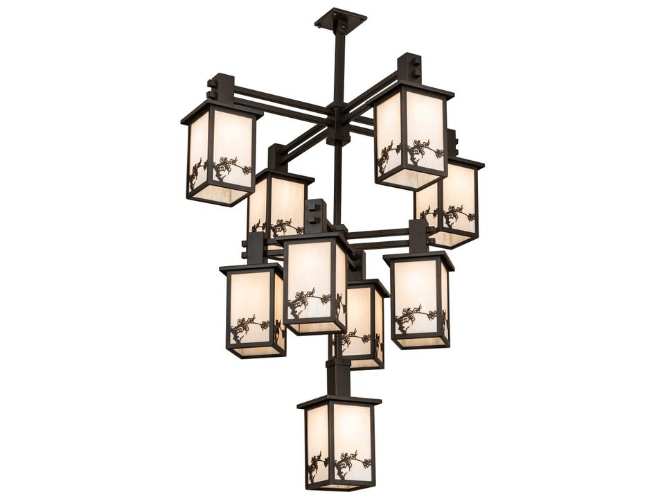 Hyde Park 9-Light Oil Rubbed Bronze Chandelier with Art Glass Shades