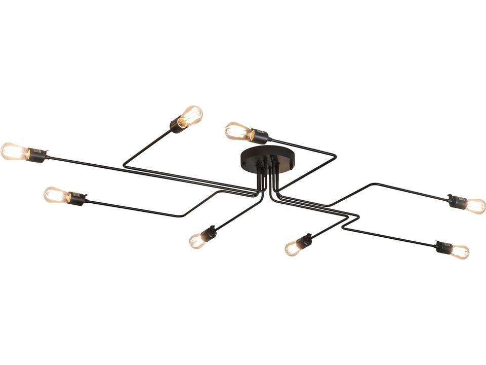Alva 8-Light Wrought Iron Black LED Semi Flush Mount