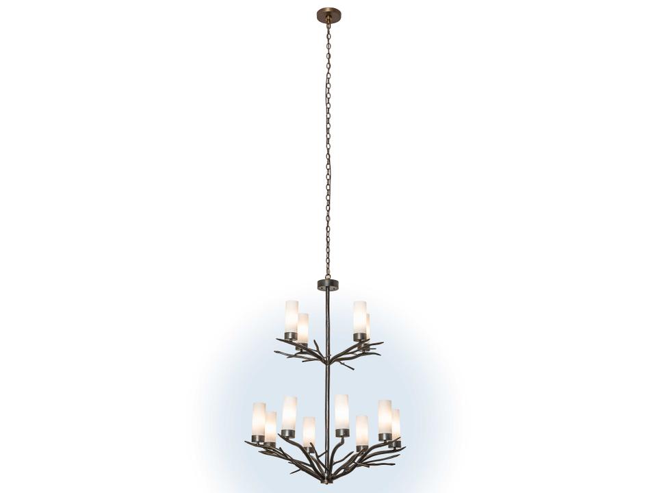 12-Light Winter Solstice Chandelier Classic Rust with Idalight Cylinder Shades