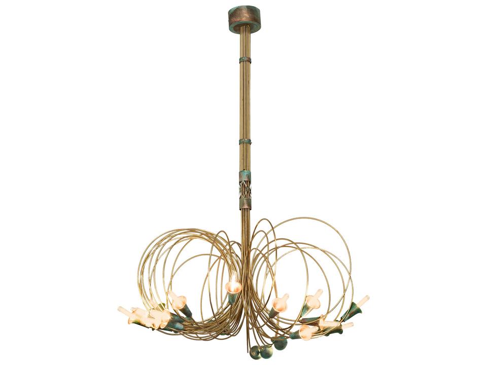 24-Light Coyle Logan Abstract Chandelier in Brushed Brass