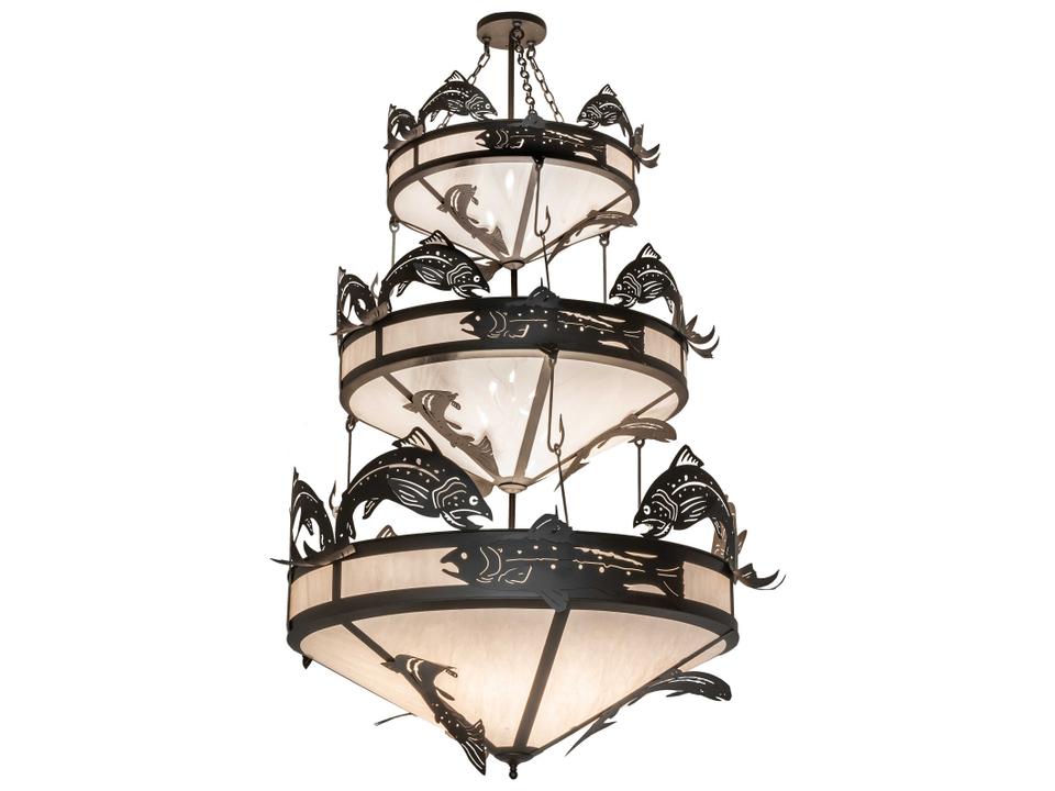18-Light Catch of the Day Black Tiered Chandelier