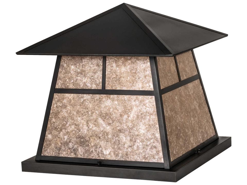 Stillwater 4-Light Outdoor Pier Mount Post Light in Craftsman Brown