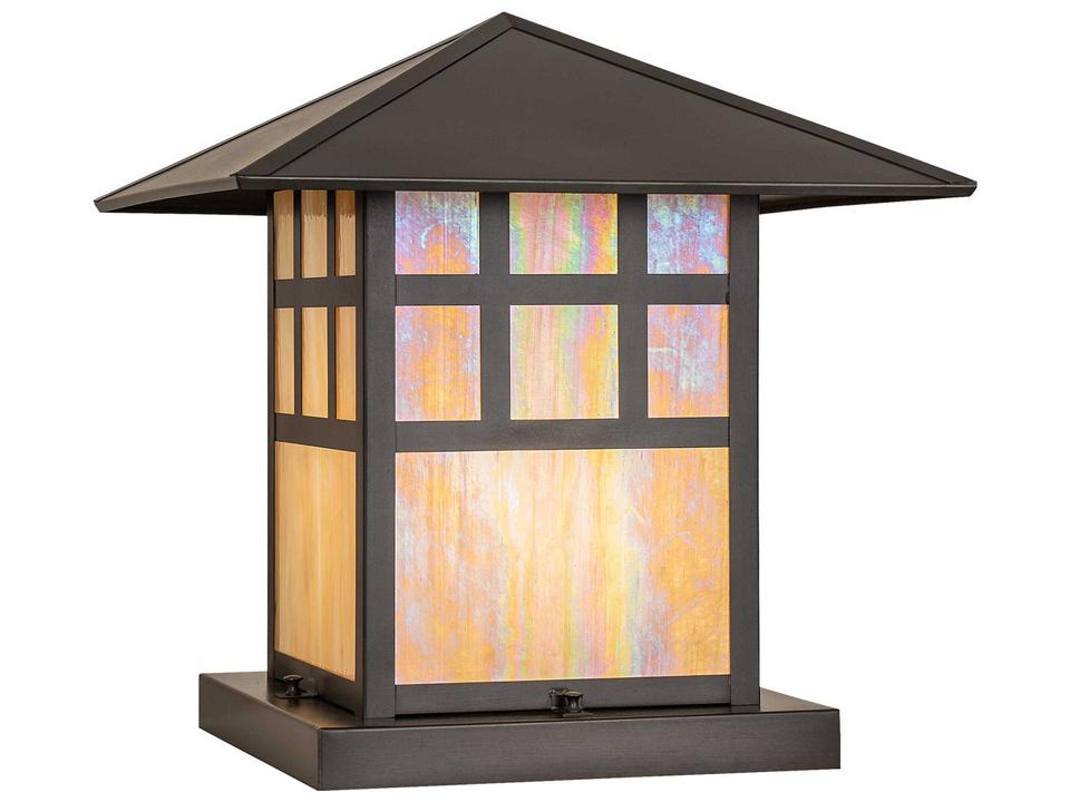 Tiffany Seneca 1-Light Outdoor Post Light in Craftsman Brown