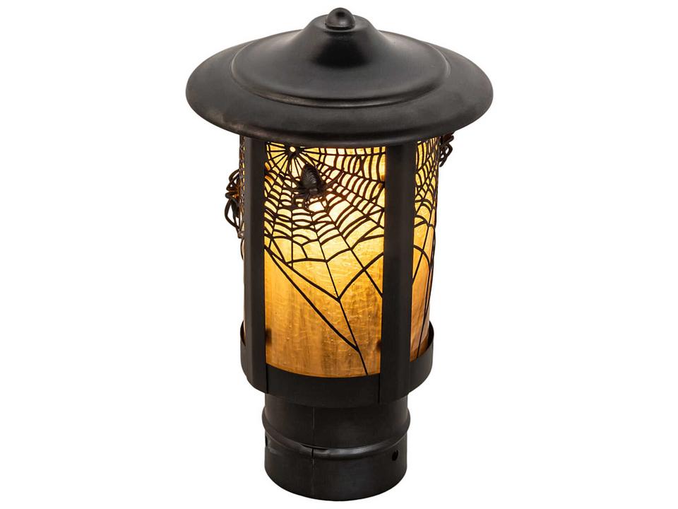 Fulton 1-Light Outdoor Post Light in Craftsman Brown with Amber Glass