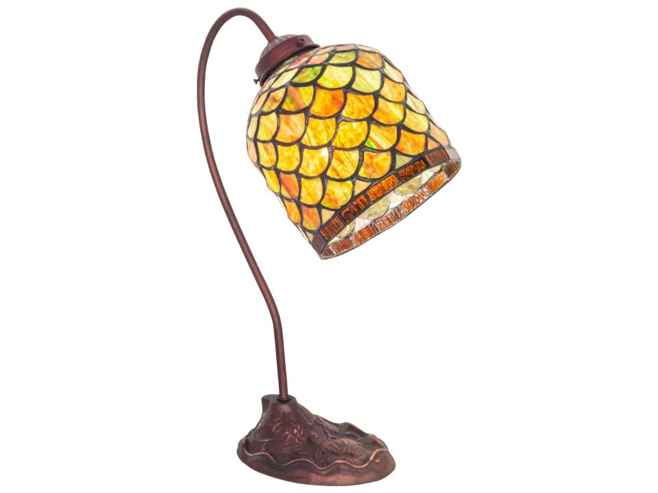Tiffany Acorn Art Glass Desk Lamp Mahogany Bronze
