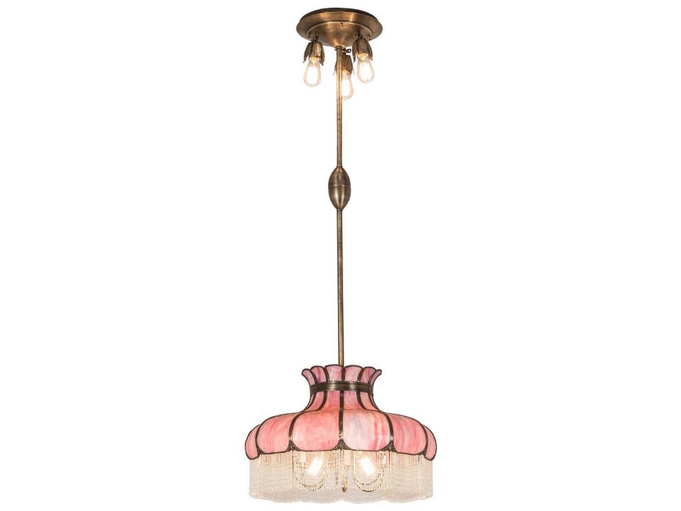 5 6-Light Antique Mahogany Bronze Glass Tiffany Chandelier