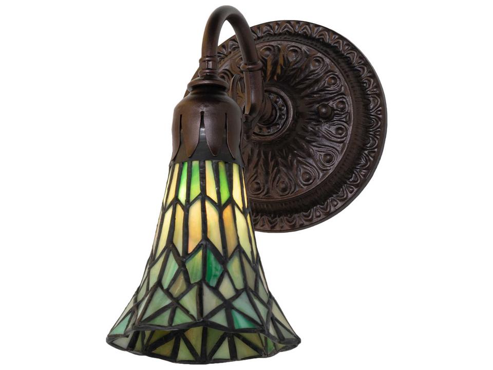 Tiffany Stained Glass Pond Lily 1-Light Wall Sconce in Mahogany Bronze