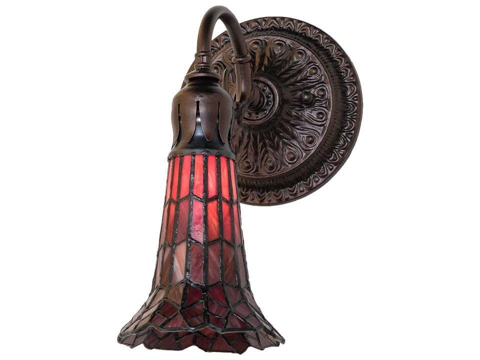 Tiffany Stained Pond Lily 1-Light Wall Sconce in Mahogany Bronze