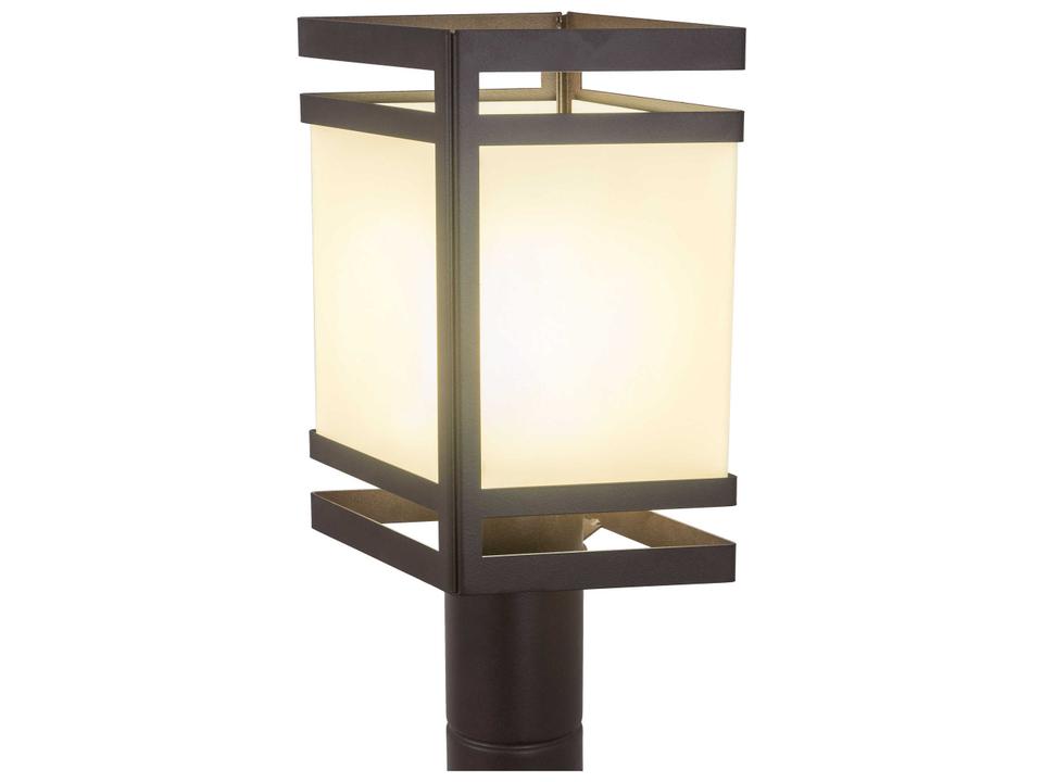 Plaineview 1-Light Outdoor Post Light in Chocolate Beige Black