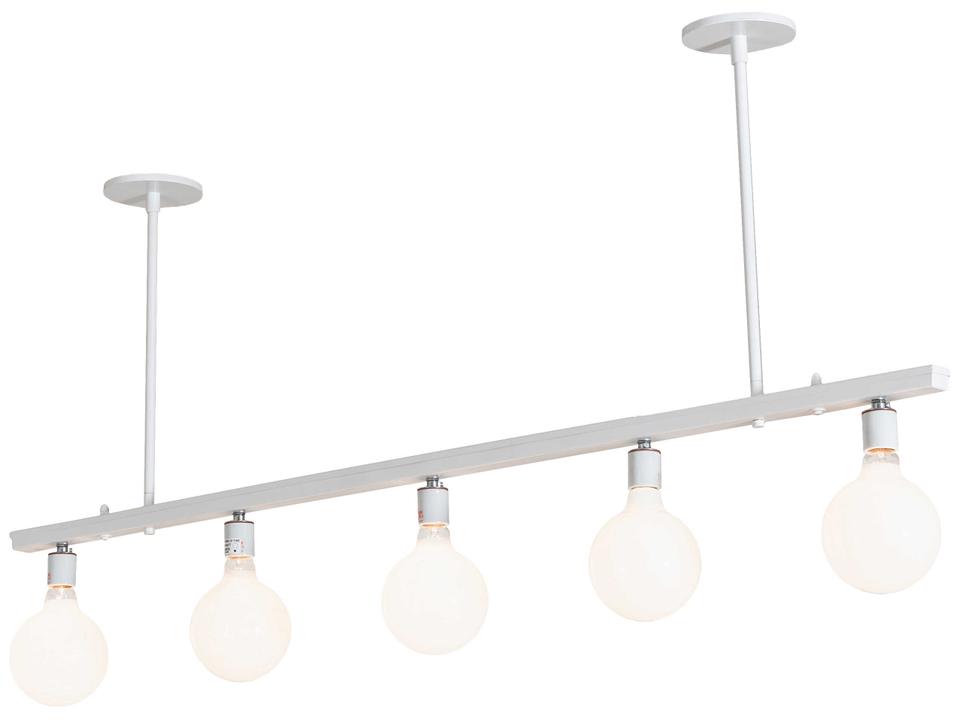 Alva 5-Light Gloss White Island Pendant