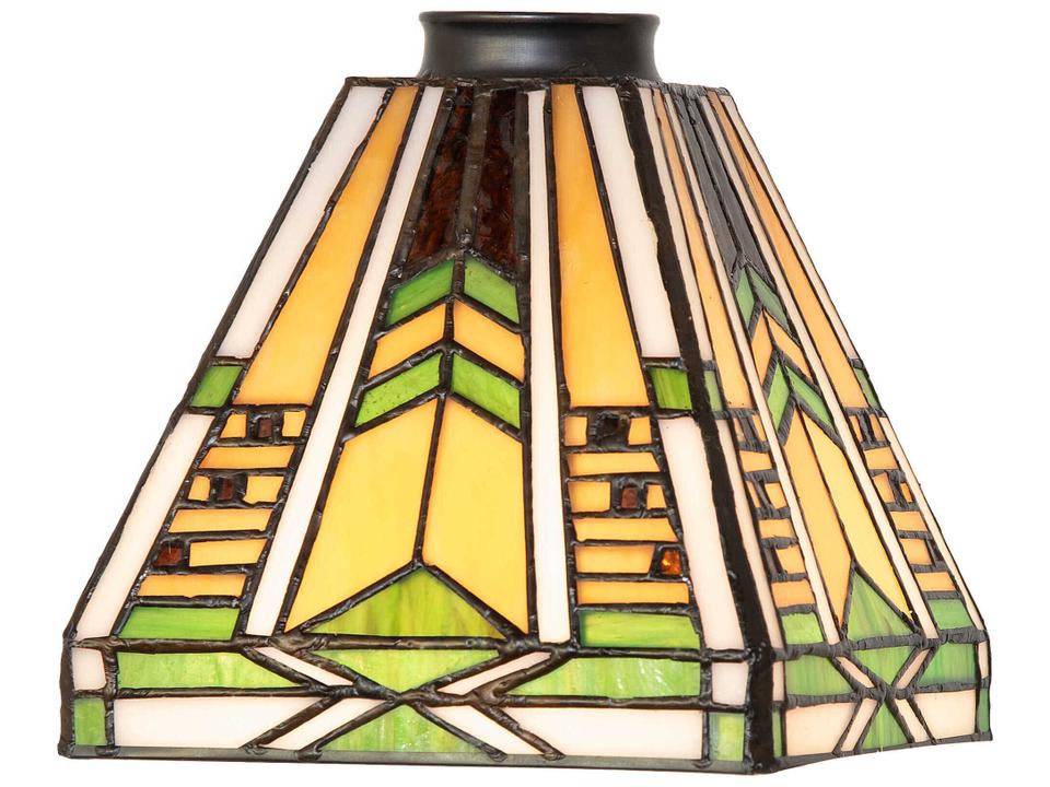 Tiffany Abilene Stained Glass Lamp Shade in Honey Green and Amber