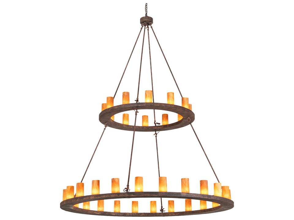 Loxley 36-Light Baroque Bronze Tiered Chandelier with Ambra Siena Idalight Cylinders