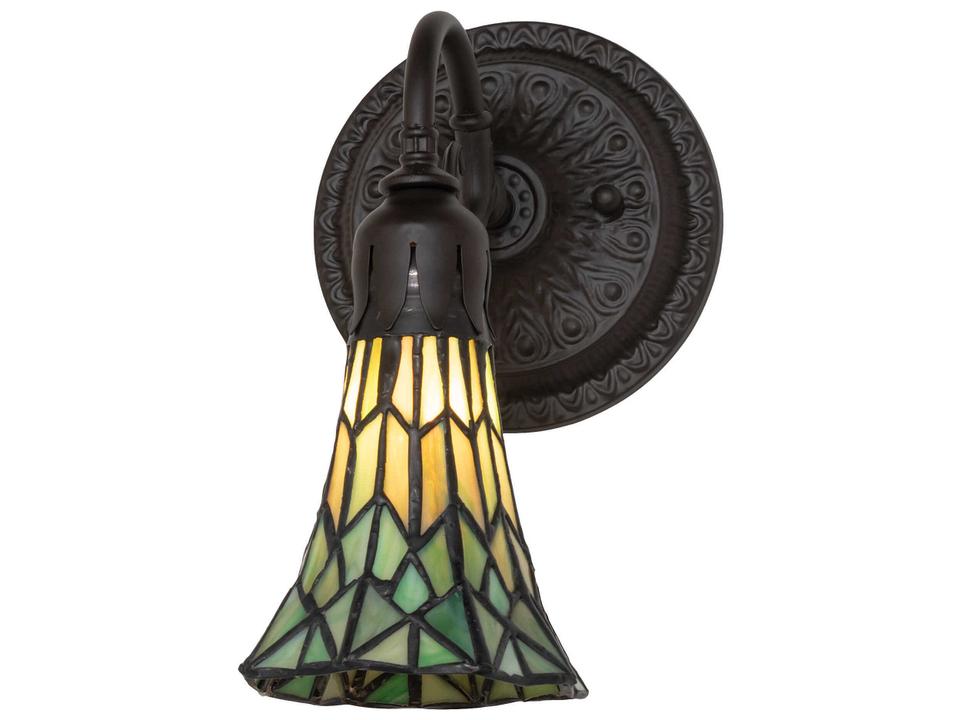Tiffany 10-Inch Tall 1-Light Wall Sconce in Oil Rubbed Bronze