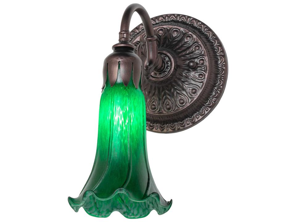 Tiffany Green Collection 1-Light Pond Lily Wall Sconce in Mahogany Bronze