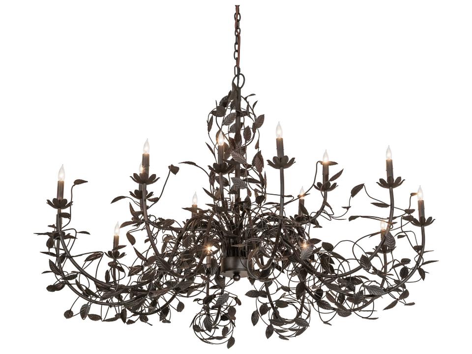 Pear Leaf 15-Light Chandelier in Oil Rubbed Bronze