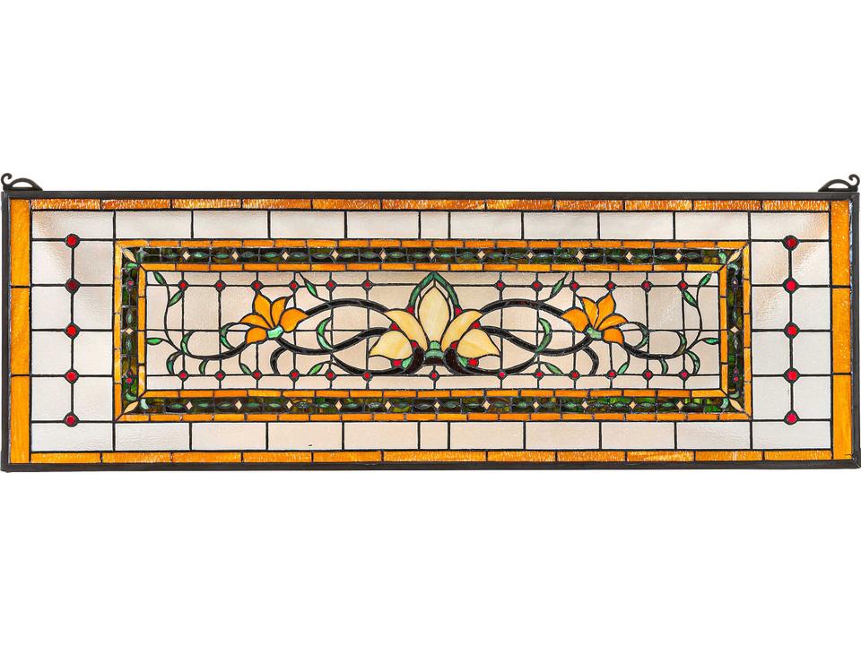 Fairytale Transom Stained Glass Window in Craftsman Brown