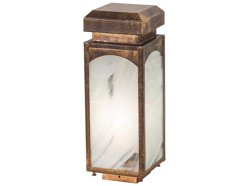 Esopus 1-Light Outdoor Post Light with White Baroque Art Glass