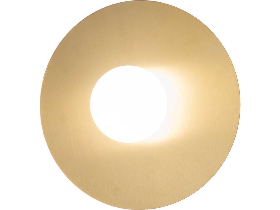 Alva 1-Light Frosted White Glass Wall Sconce in Satin Brass