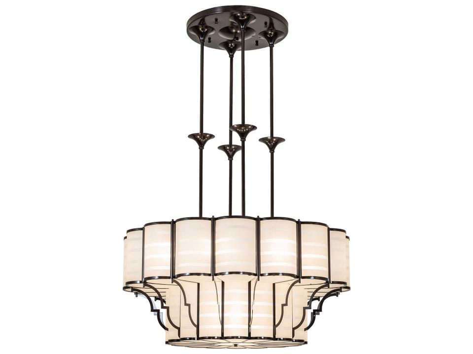 Alastair 12-Light Dark Bronze Traditional Pendant with Idalight Diffuser