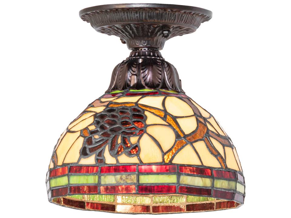 Pinecone 1-Light Mahogany Bronze Traditional Dome Flush Mount