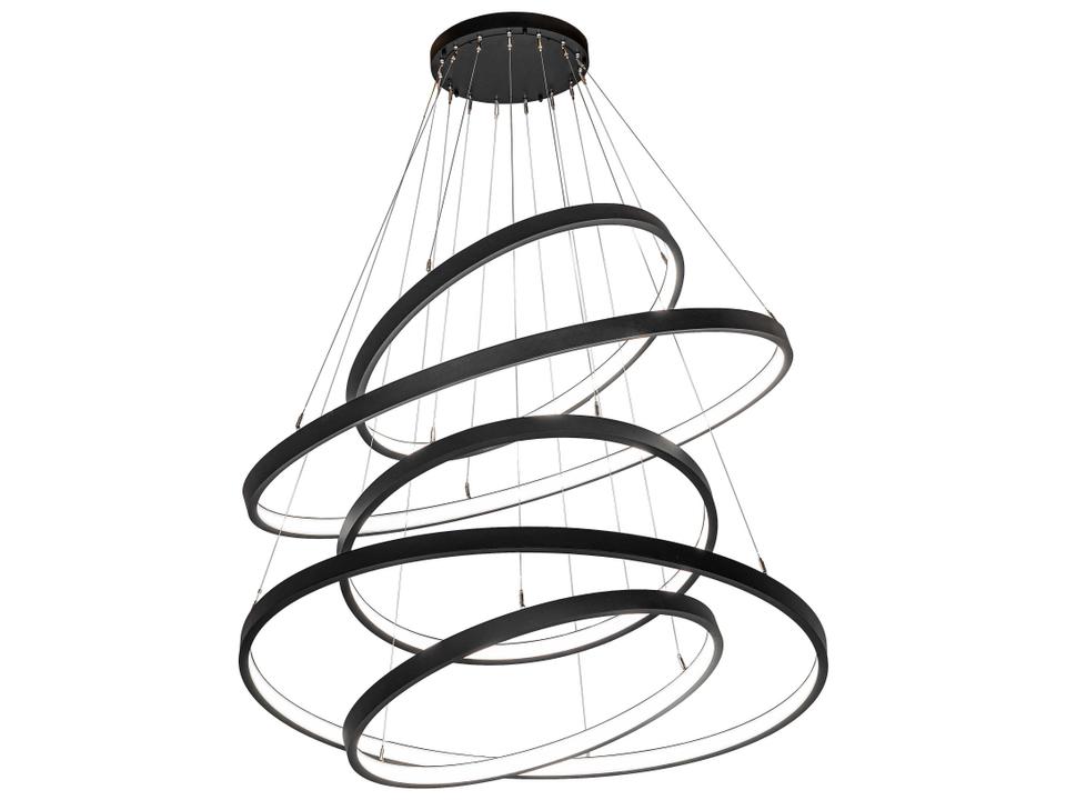 Anillo Integrated LED Chandelier in Textured Black with Statuario Idalight