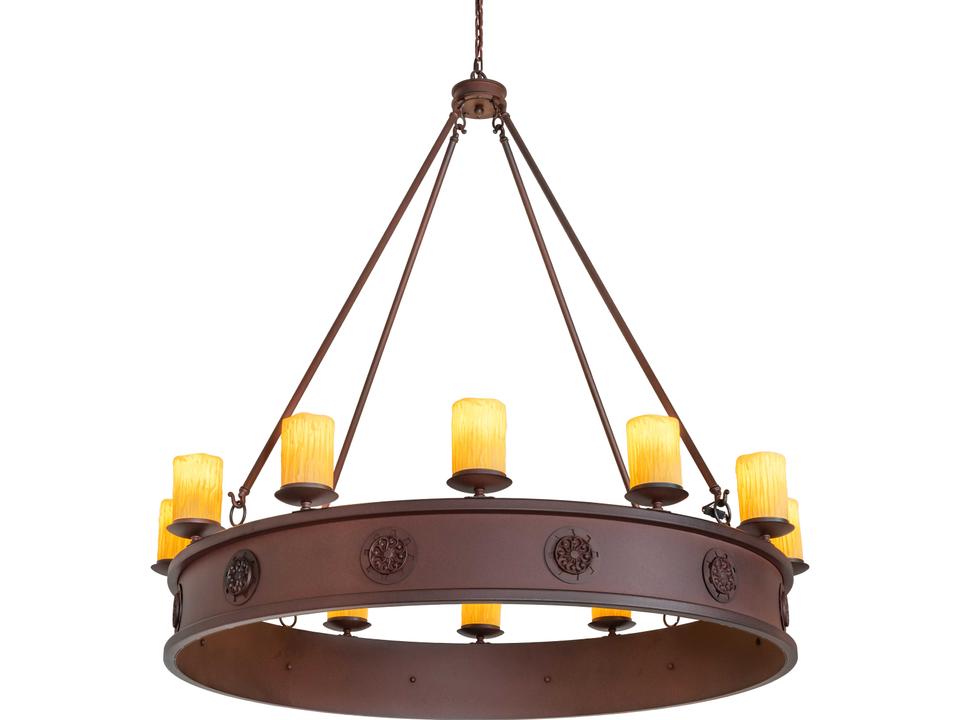 Lorenzo 12-Light Brown Traditional Cylinder Chandelier