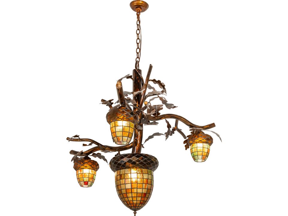 Acorn Branch 1-Light Bronze Chandelier