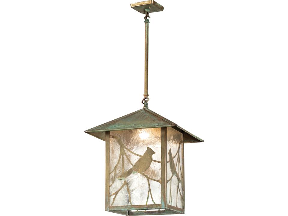Seneca 1-Light Outdoor Hanging Light in Verdigris Finish