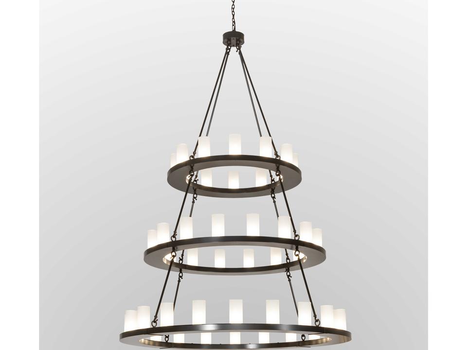 Loxley 48-Light Cylinder Tiered Chandelier in Timeless Bronze