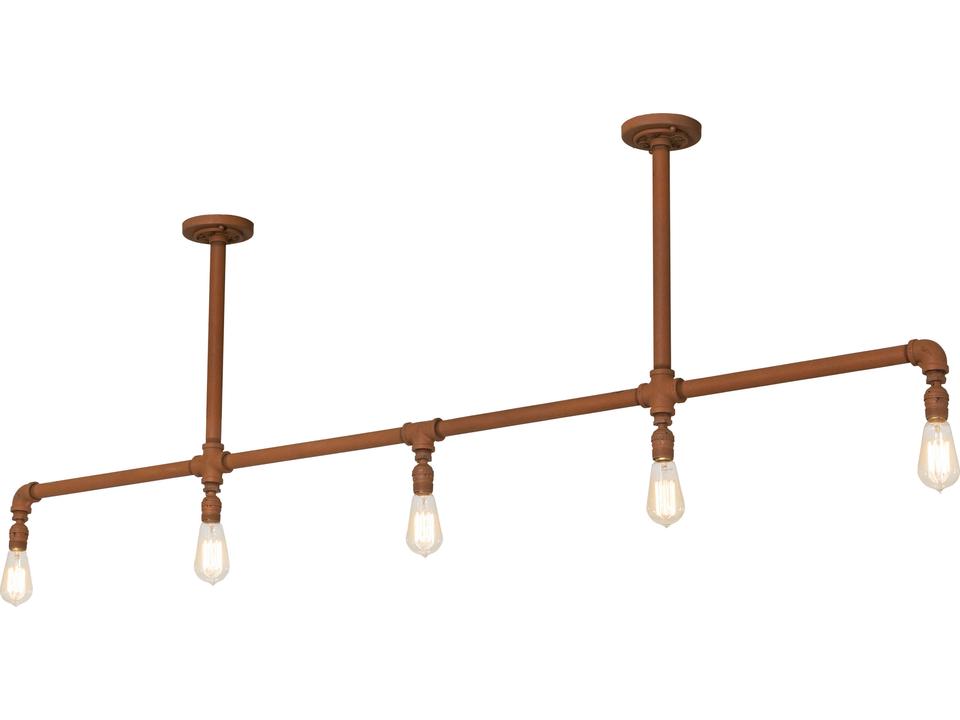 Alva 5-Light Linear Island Pendant in Earth Copper