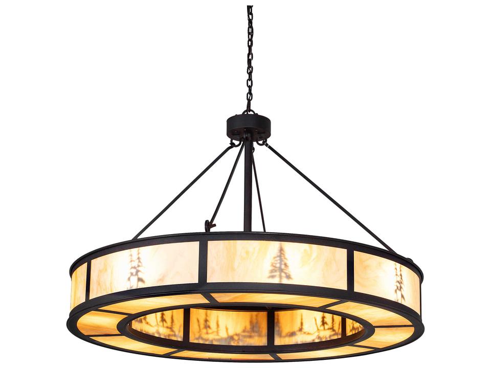 Tall Pines 8-Light Outdoor Hanging Pendant Light in Copper Metallic Black Cherry