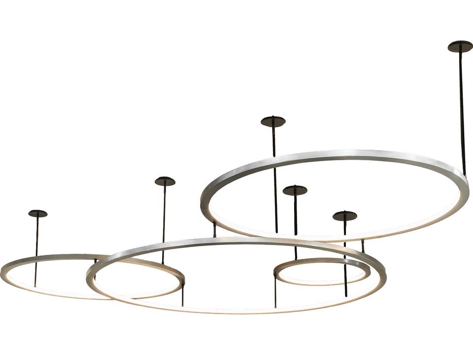Anillo Brushed Stainless Steel solar Black Bronze LED Linear Round Pendant