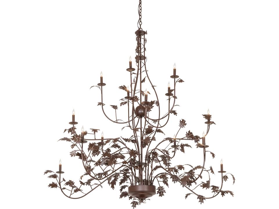 Oak Leaf 15-Light Traditional Tiered Chandelier in Cafe Noir