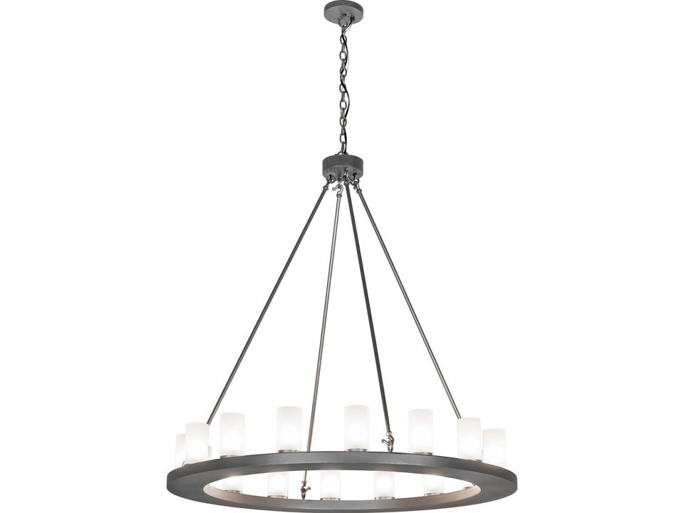 Loxley 16-Light Chandelier with Clear Frosted Glass and Blackened Pewter Finish