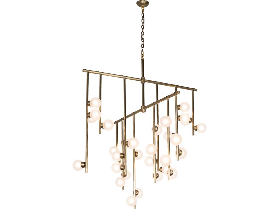 Alva 32-Light Brass Tint Globe Linear Pendant