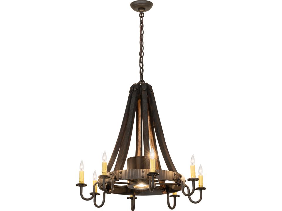Barrel Stave 8-Light Oil Rubbed Bronze Traditional Candelabra Chandelier