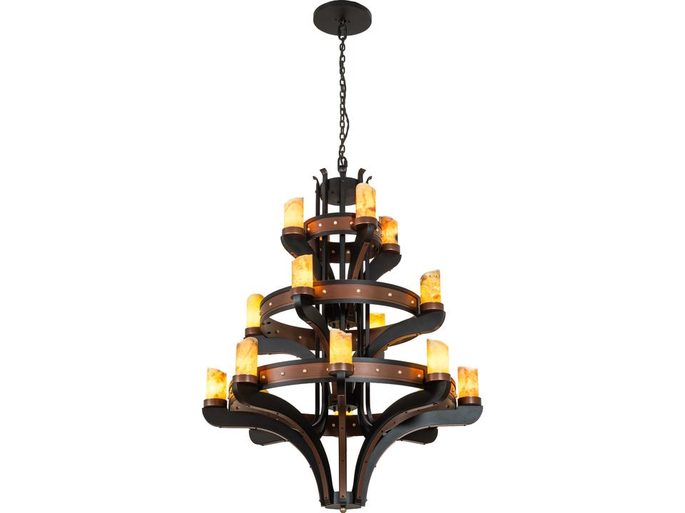 Lighting Castilla 16-Light Traditional Tiered Chandelier in Mahogany Bronze