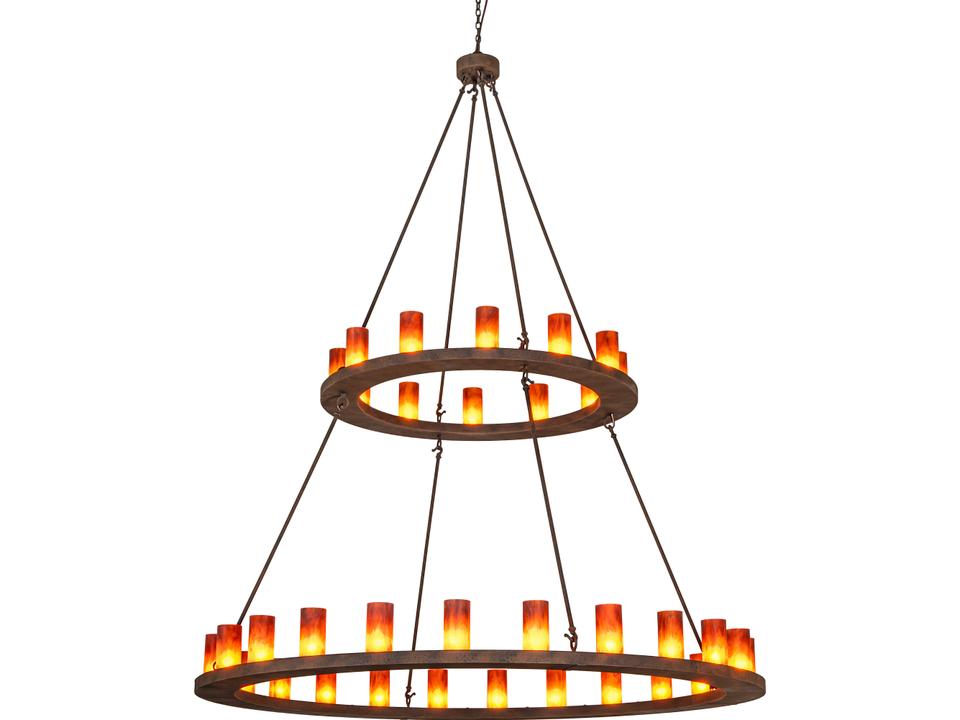 Loxley 36-Light Distressed Chestnut Bronze Candelabra Tiered Chandelier