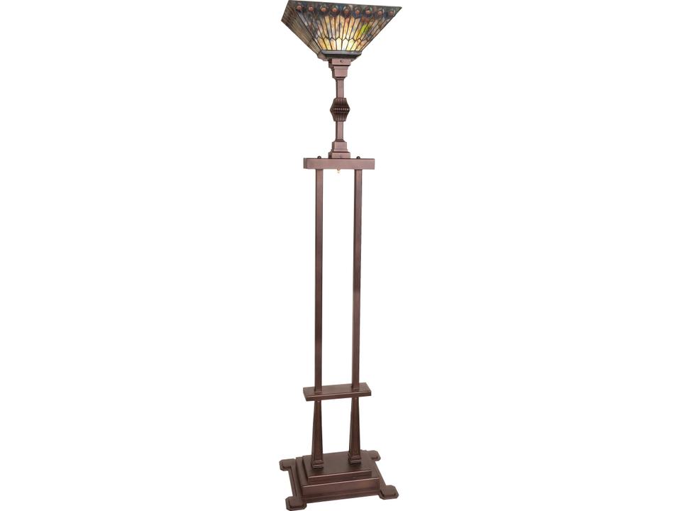 Tiffany Jeweled Peacock Bronze Traditional Floor Lamp