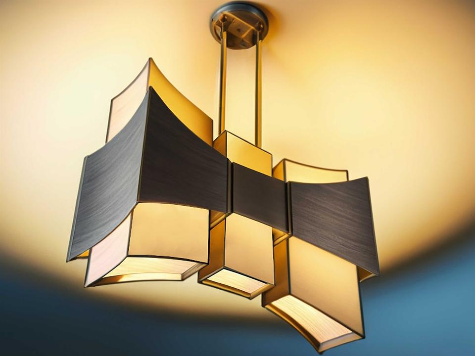 Embrace Satin Brass Bronze Geometric Chandelier