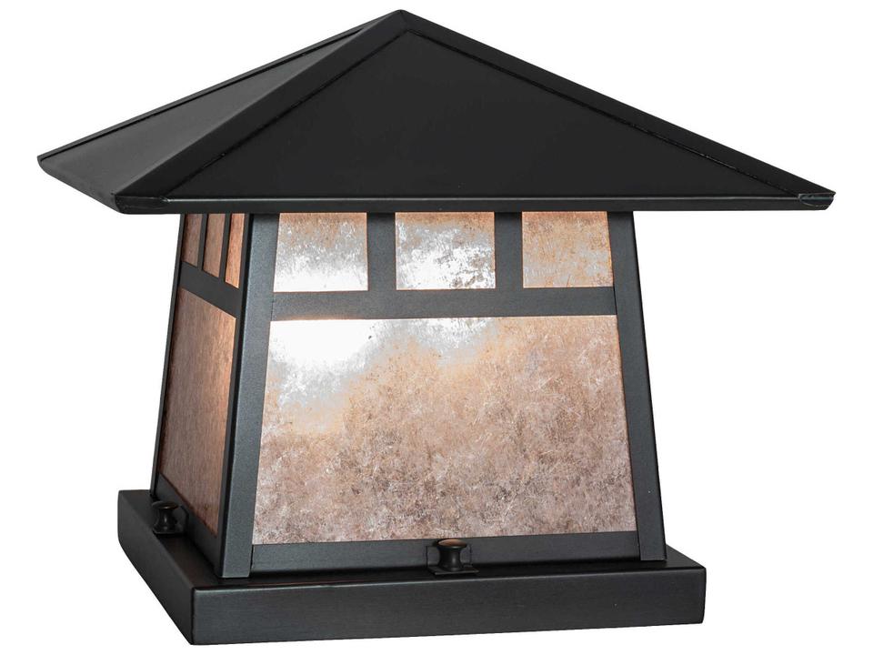 Stillwater Double Bar Mission 2-Light Outdoor Post Light in Craftsman Brown and Silver Mica
